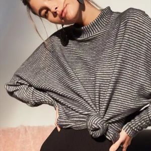Urban Outfitters Out From Under Amelia Striped Mock Neck Top (size medium)